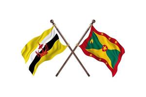 Brunei versus Grenada Two Country Flags photo