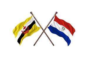 brunei contra paraguay dos banderas de países foto