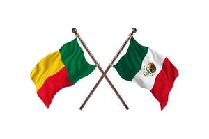 benin versus mexico dos banderas de pais foto