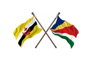 brunei versus seychelles dos banderas de países foto