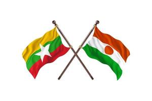 Burma versus Niger Two Country Flags photo