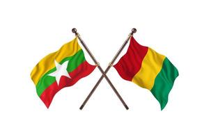 Burma versus Guinea Two Country Flags photo