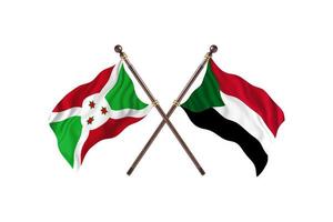 Burundi versus Sudan Two Country Flags photo