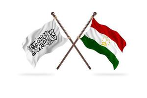 Islamic Emirate of Afghanistan versus Tajikistan Two Country Flags photo