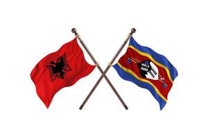 Albania versus Swaziland Two Country Flags photo