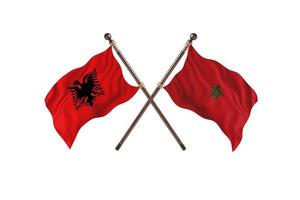 Albania versus Morocco Two Country Flags photo