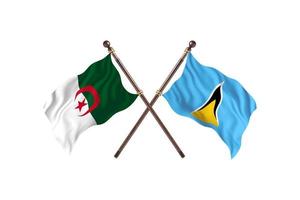 Algeria versus Saint Lucia Two Country Flags photo