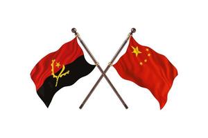 Angola versus China Two Country Flags photo