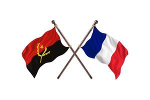 Angola versus France Two Country Flags photo