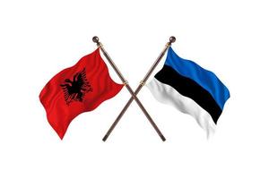 Albania versus Estonia Two Country Flags photo