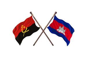 Angola versus Cambodia Two Country Flags photo