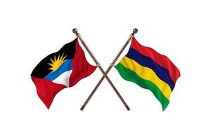 Antigua and Barbuda versus Mauritius Two Country Flags photo