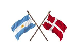 Argentina versus Denmark Two Country Flags photo