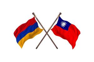 armenia contra taiwán dos banderas de países foto