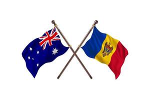 Australia versus Moldova Two Country Flags photo