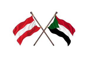 Austria versus Sudan Two Country Flags photo