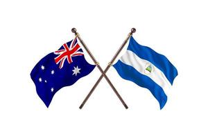 Australia versus Nicaragua Two Country Flags photo