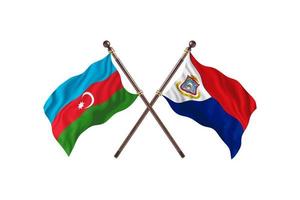 azerbaiyán versus sint maarten dos banderas de países foto