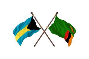 Bahamas versus Zambia Two Country Flags photo