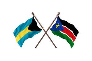 Bahamas versus South Sudan Two Country Flags photo