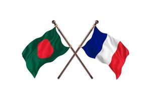 Bangladesh versus France Two Country Flags photo