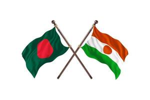 bangladesh versus níger dos banderas de países foto