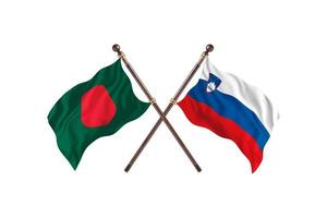 bangladesh contra eslovenia dos banderas de países foto