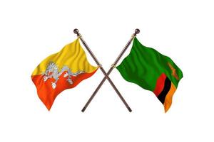 Bhutan versus Zambia Two Country Flags photo