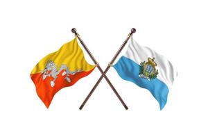 Bhutan versus San Marino Two Country Flags photo