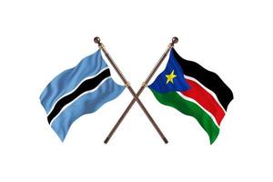 Botswana versus South Sudan Two Country Flags photo