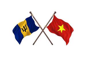 Barbados versus Vietnam Two Country Flags photo