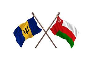 Barbados versus Oman Two Country Flags photo