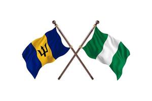 Barbados versus Nigeria Two Country Flags photo