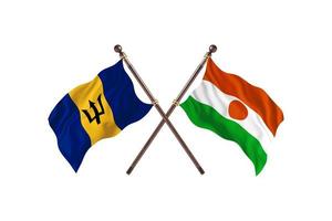 Barbados versus Niger Two Country Flags photo