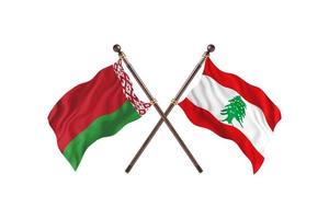 Belarus versus Lebanon Two Country Flags photo