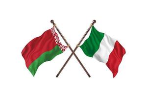 Belarus versus Italy Two Country Flags photo