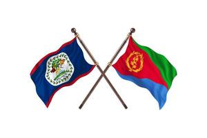 Belize versus Eritrea Two Country Flags photo