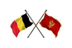 Belgium versus Montenegro Two Country Flags photo