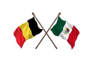Belgium versus Mexico Two Country Flags photo