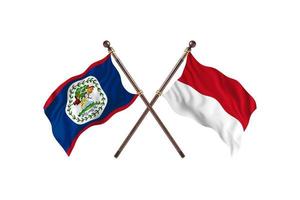 Belize versus Monaco Two Country Flags photo