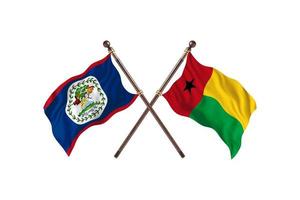 Belize versus Guinea-Bissau Two Country Flags photo