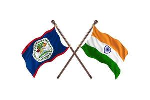Belize versus India Two Country Flags photo