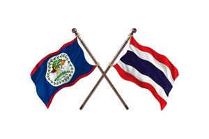 Belize versus Thailand Two Country Flags photo