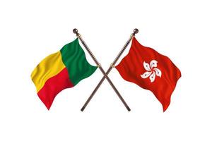 Benin versus Hong Kong Two Country Flags photo