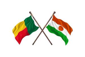 Benin versus Niger Two Country Flags photo