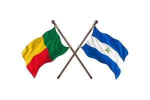 Benin versus Nicaragua Two Country Flags photo