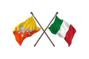 Bhutan versus Italy Two Country Flags photo