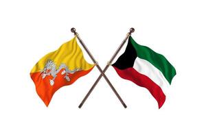 Bhutan versus Kuwait Two Country Flags photo