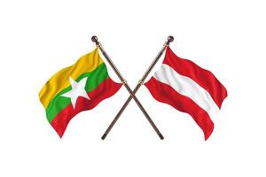 Burma versus Austria Two Country Flags photo