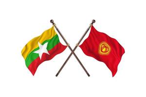 Burma versus Kyrgyzstan Two Country Flags photo